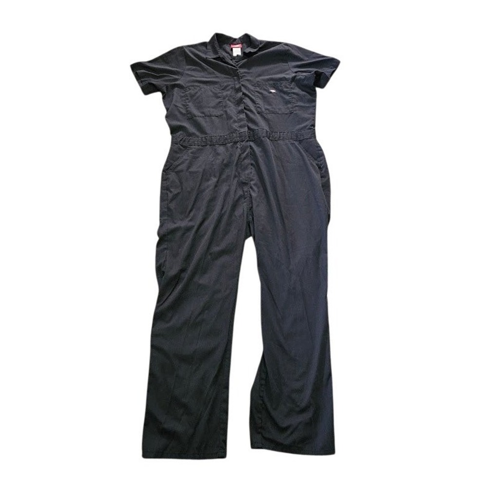 Dickies Men 2X Black Short Sleeve Coveralls Workwear Jumpsuit Utility